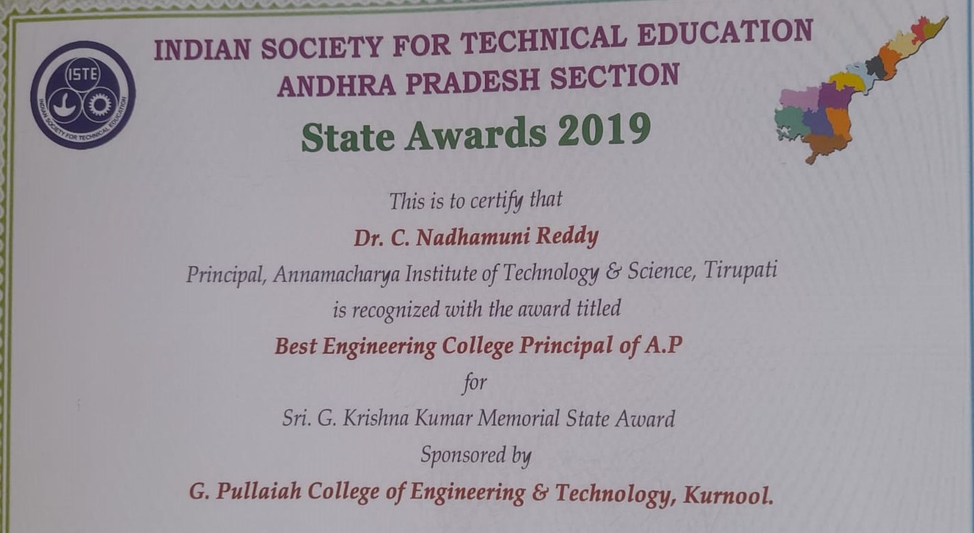 Best Engineering College Principal Award AITS Group Of Institutions